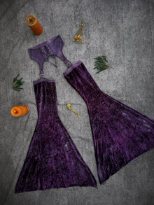 Small Lace Up Garter Chaps in Amethyst