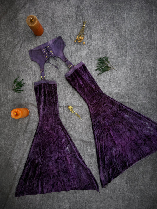 Small Lace Up Garter Chaps in Amethyst