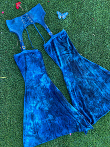 Medium Lace Up Garter Chaps in Midnight Blue
