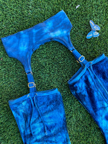 Medium Lace Up Garter Chaps in Midnight Blue