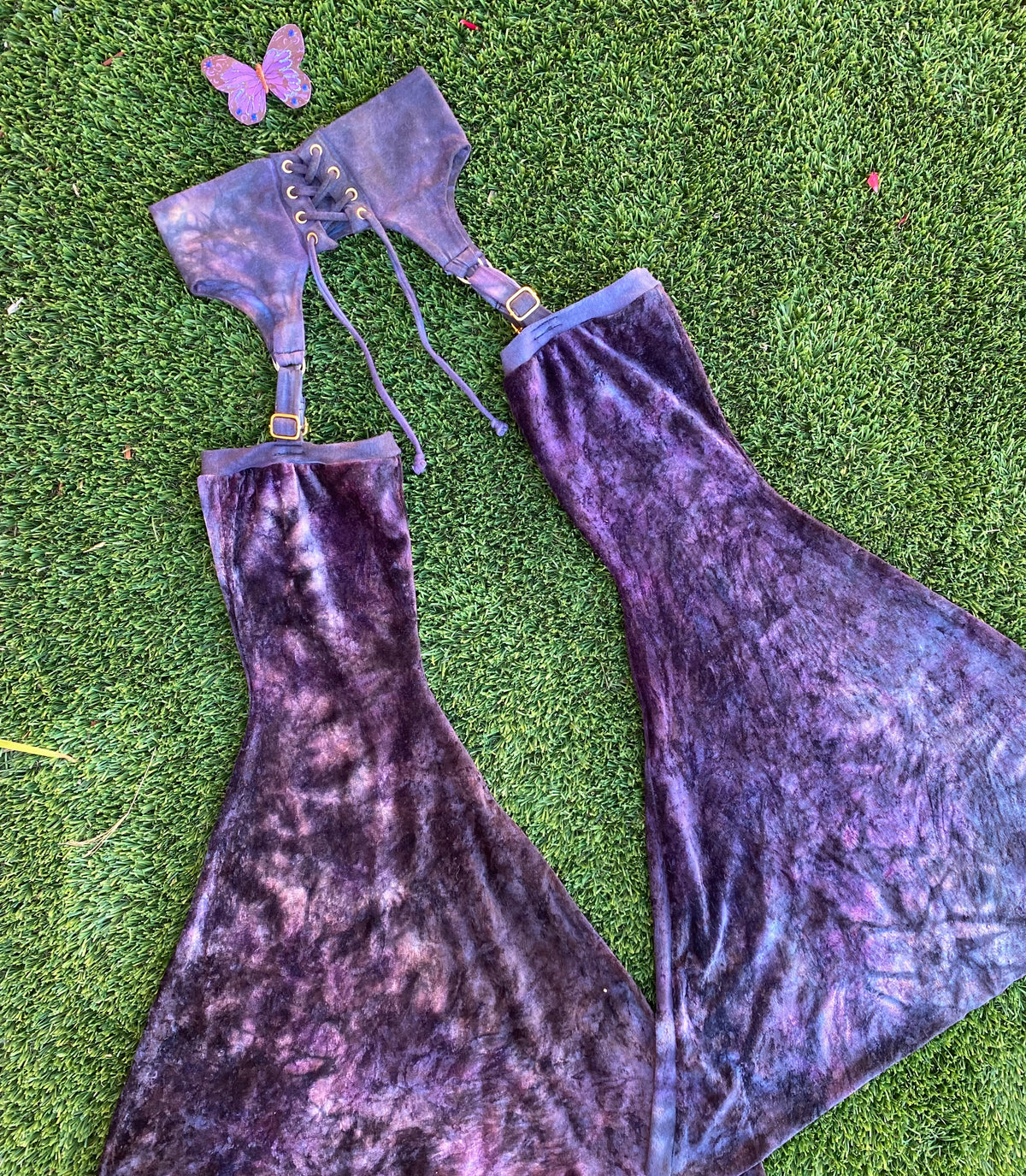 Small Lace Up Garter Chaps in Ube