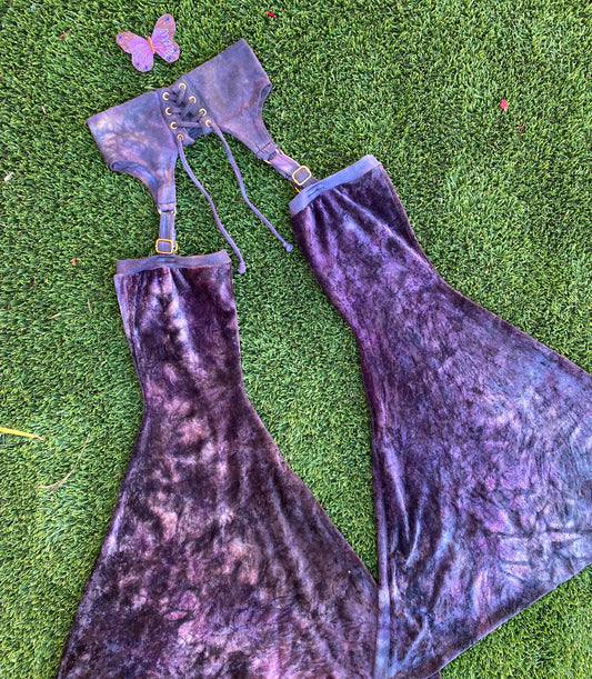 Small Lace Up Garter Chaps in Ube