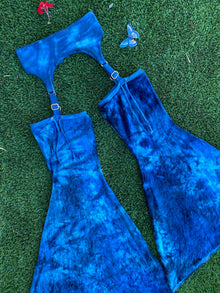 Medium Lace Up Garter Chaps in Midnight Blue