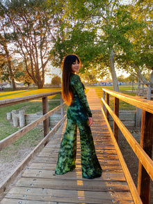 Medium Flora Lace Up Pocket Flow Pants in Purple Rain